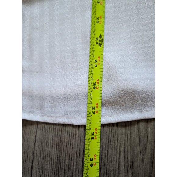 Vtg Apparenza Womens White Textured Shirt 2X Short Sleeve Collar Lightweight NWT - Picture 7 of 8